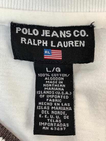 【中古品】【メンズ】 POLO JEANS ポロジーンズ 67 LOGO L/S TEE ロングスリーブ ロゴ 長袖Tシャツ メンズ トップス 146-261022-em-15-min サイズ：L カラー：ホワイト 万代Net店