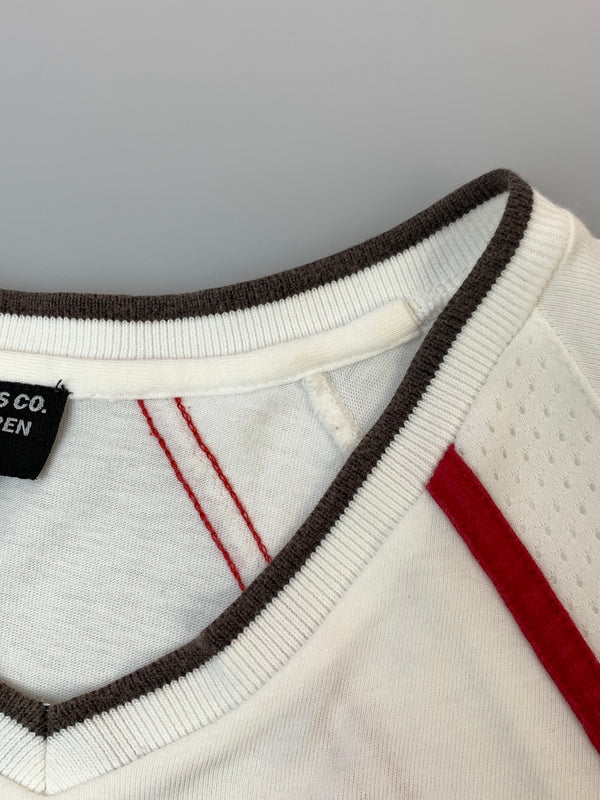 【中古品】【メンズ】 POLO JEANS ポロジーンズ 67 LOGO L/S TEE ロングスリーブ ロゴ 長袖Tシャツ メンズ トップス 146-261022-em-15-min サイズ：L カラー：ホワイト 万代Net店