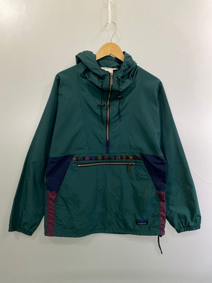 【中古品】【メンズ】 L.L.BEAN エルエルビーン 80S NYLON ANORAK JACKET 80年代 ナイロン アノラック ジャケット ハーフジップ フード付き メンズ ライトアウター 146-261020-em-26-min サイズ：S カラー：グリーン 万代Net店