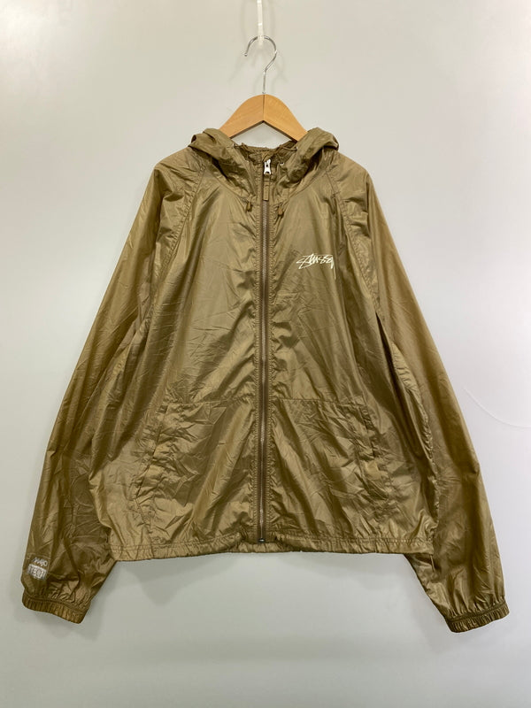 【中古品】【メンズ】 STUSSY ステューシー VINTAGE CRINKLE NYLON LOGO ZIP JACKET 115746 ヴィンテージ クリンクル ナイロン ロゴ ジップ ジャケット メンズ ライトアウター 142-261020-em-31-min サイズ：L カラー：シャンパンゴールド系 万代Net店