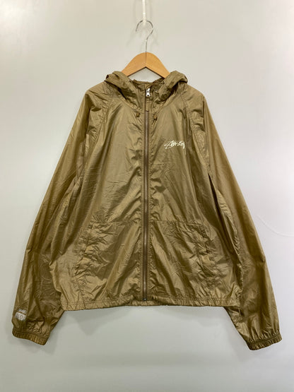【中古品】【メンズ】 STUSSY ステューシー VINTAGE CRINKLE NYLON LOGO ZIP JACKET 115746 ヴィンテージ クリンクル ナイロン ロゴ ジップ ジャケット メンズ ライトアウター 142-261020-em-31-min サイズ：L カラー：シャンパンゴールド系 万代Net店