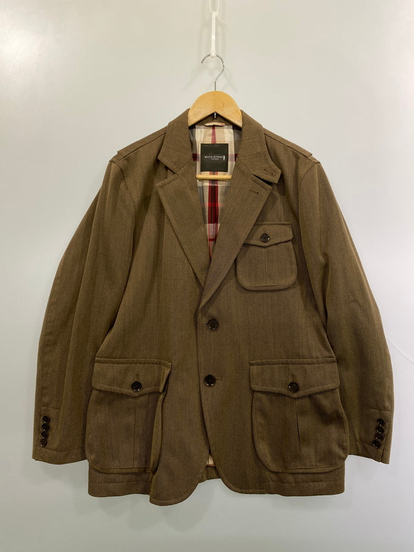【中古品】【メンズ】 MACKINTOSH LONDON マッキントッシュ ロンドン TAILORED JACKET テーラードジャケット メンズ アウター 上着 141-261015-em-29-min サイズ：L カラー：ブラウン 万代Net店