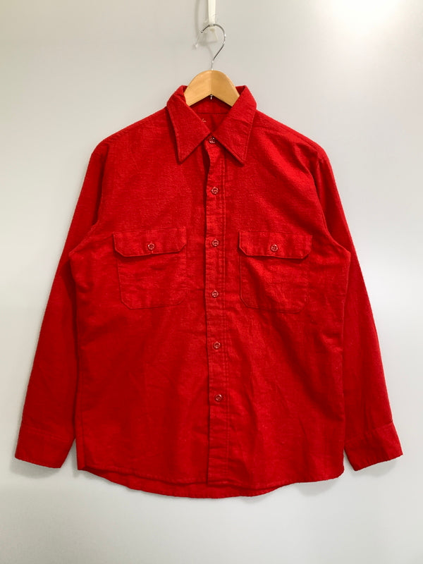 【現状渡し品】【メンズ】 VINTAGE ヴィンテージ 60-70S CHAMOIS CLOTH SHIRT シャモアクロスシャツ ヴィンテージ 長袖シャツ ロングスリーブ 146-261023-hu-13-min サイズ：タグなしのため不明 カラー：レッド 万代Net店