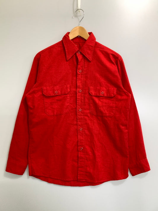 【現状渡し品】【メンズ】 VINTAGE ヴィンテージ 60-70S CHAMOIS CLOTH SHIRT シャモアクロスシャツ ヴィンテージ 長袖シャツ ロングスリーブ 146-261023-hu-13-min サイズ：タグなしのため不明 カラー：レッド 万代Net店