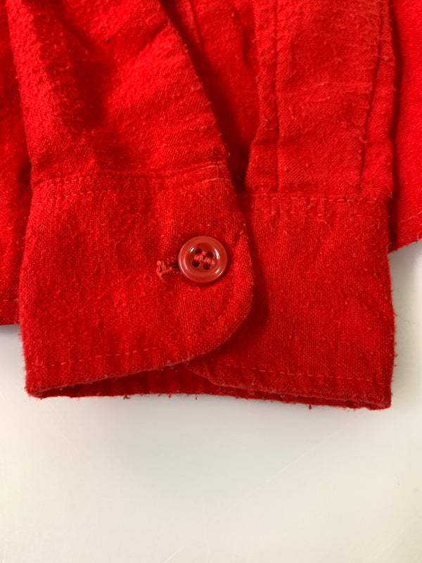 【現状渡し品】【メンズ】 VINTAGE ヴィンテージ 60-70S CHAMOIS CLOTH SHIRT シャモアクロスシャツ ヴィンテージ 長袖シャツ ロングスリーブ 146-261023-hu-13-min サイズ：タグなしのため不明 カラー：レッド 万代Net店