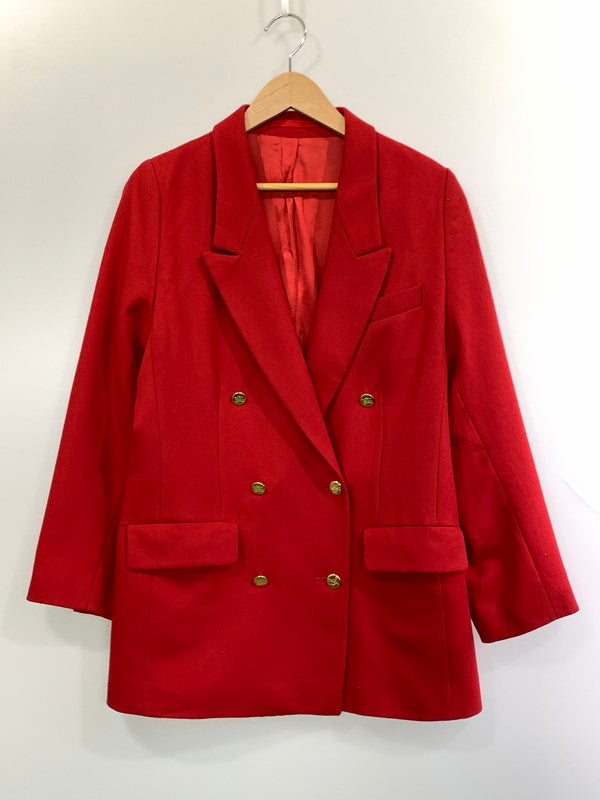 【中古品】【メンズ】 BURBERRY バーバリー WOOL JACKET ウール ジャケット メンズ アウター ダブル 上着 ブレザー 141-261020-em-71-min カラー：レッド 万代Net店