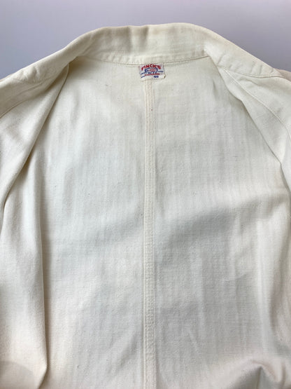 【現状渡し品】【メンズ】 FINCK'S フィンクス 50'S ショップコート 50年代 メンズ 長袖シャツ ヴィンテージ 146-261015-em-10-min サイズ：40 カラー：アイボリー 万代Net店