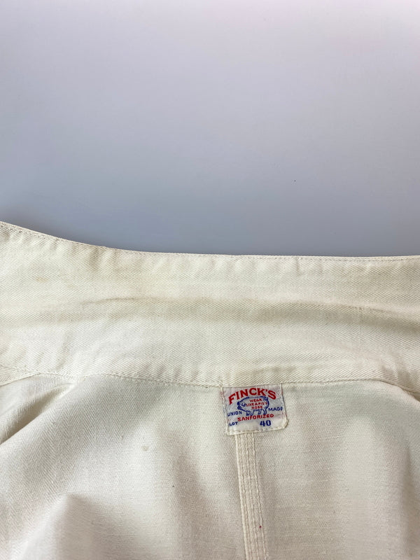 【現状渡し品】【メンズ】 FINCK'S フィンクス 50'S ショップコート 50年代 メンズ 長袖シャツ ヴィンテージ 146-261015-em-10-min サイズ：40 カラー：アイボリー 万代Net店