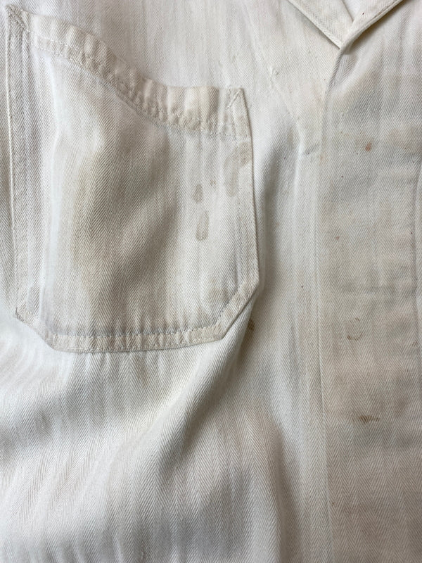 【現状渡し品】【メンズ】 FINCK'S フィンクス 50'S ショップコート 50年代 メンズ 長袖シャツ ヴィンテージ 146-261015-em-10-min サイズ：40 カラー：アイボリー 万代Net店