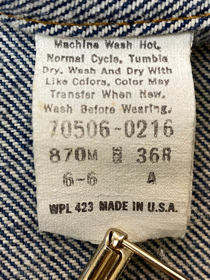 【中古品】【メンズ】 LEVI'S リーバイス 80S DENIM JACKET 70506-0216 80年代 デニムジャケット メンズ Gジャン ヴィンテージ 146-261016-em-03-min サイズ：36R カラー：インディゴ 万代Net店