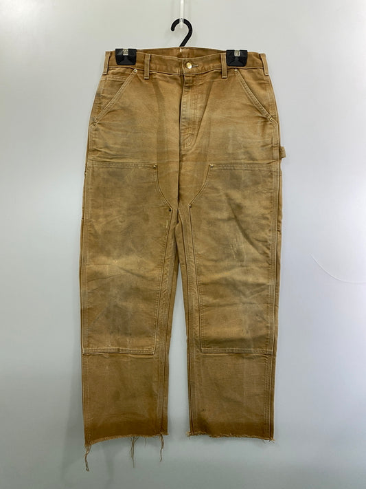 【現状渡し品】【メンズ】 CARHARTT カーハート 90S DUCK DOUBLE KNEE PAINTER PANTS B01-BRN ダック ダブルニー ペインターパンツ 90年代 ヴィンテージ 157-261016-em-04-min サイズ：34×32 カラー：ブラウン 万代Net店