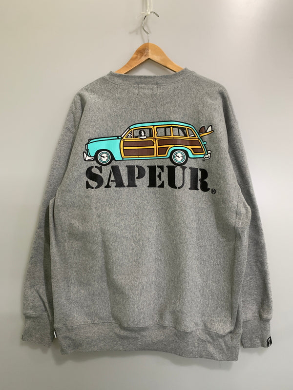 【中古品】【メンズ】 SAPEUR サプール × JIMMY'Z ジミーズ クルーネック スウェット メンズ トップス トレーナー 142-261016-em-49-min サイズ：XL カラー：グレー 万代Net店