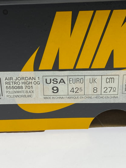 【中古品】【メンズ】 NIKE ナイキ AIR JORDAN 1 HIGH OG "POLLEN" 55088-701 エアジョーダン ワン ハイ オージー ポレン 靴 シューズ スニーカー SNEAKER 160-261017-KS-28-min サイズ：27cm US9 カラー：イエロー/ブラック 万代Net店