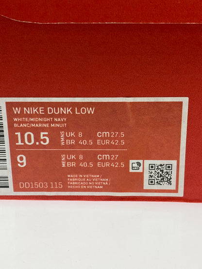 【中古品】【レディース】 W NIKE ナイキ DUNK LOW "VINTAGE NAVY" DD1503-115 ウィメンズ ダンク ロー ヴィンテージ ネイビー 靴 シューズ スニーカー SNEAKER 160-261017-KS-22-min サイズ：27.5cm US10.5 カラー：ネイビー/ホワイト 万代Net店