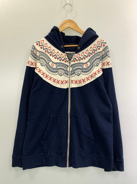 【中古品】【メンズ】 CHALLENGER チャレンジャー BRIGADE NORDIC ZIP HOODIE ブリゲード ジップ フーディーメンズ チャック付き パーカー 142-261020-em-70-min サイズ：L カラー：ネイビー 万代Net店