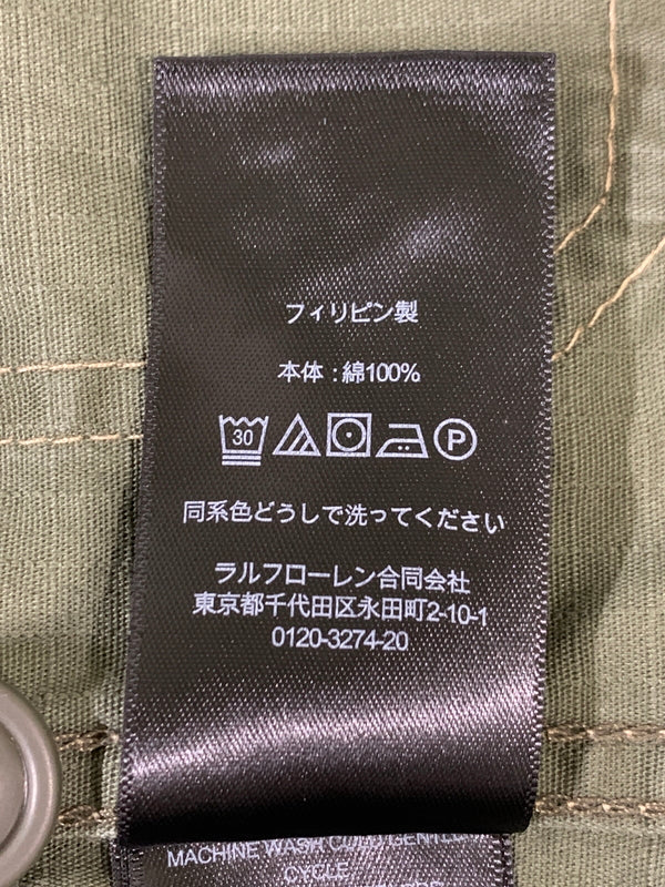 【中古品】【メンズ】 RRL PRINT ダブルアールエル RIPSTOP SHIRT プリント リップストップ シャツ メンズ 半袖シャツ 総柄 145-261016-em-38-min サイズ：S カラー：モスグリーン 万代Net店