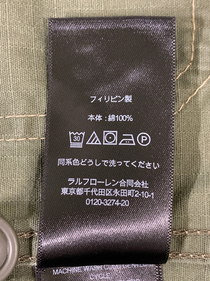 【中古品】【メンズ】 RRL PRINT ダブルアールエル RIPSTOP SHIRT プリント リップストップ シャツ メンズ 半袖シャツ 総柄 145-261016-em-38-min サイズ：S カラー：モスグリーン 万代Net店