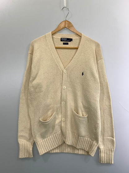 【中古品】【メンズ】 POLO RALPH LAUREN ポロ・ラルフローレン 90S COTTON CARDIGAN 90年代 コットン カーディガン メンズ ニット ヴィンテージ 146-261020-em-66-min サイズ：L カラー：オフホワイト 万代Net店