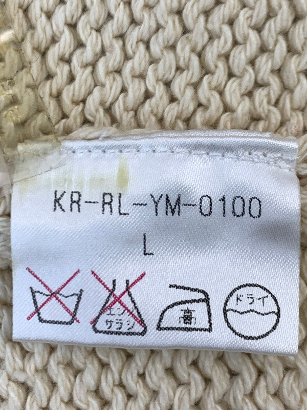 【中古品】【メンズ】 POLO RALPH LAUREN ポロ・ラルフローレン 90S COTTON CARDIGAN 90年代 コットン カーディガン メンズ ニット ヴィンテージ 146-261020-em-66-min サイズ：L カラー：オフホワイト 万代Net店