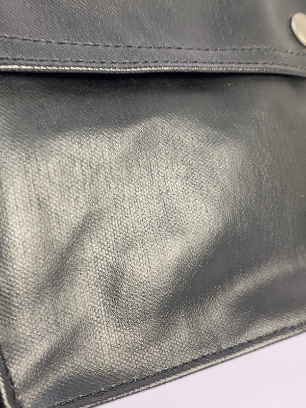 【中古品】【メンズ/レディース】 PORTER ポーター LEATHER BODY BAG レザー ボディバッグ 吉田カバン ウエストバッグ 鞄 188-261025-em-17-min カラー：ブラック 万代Net店