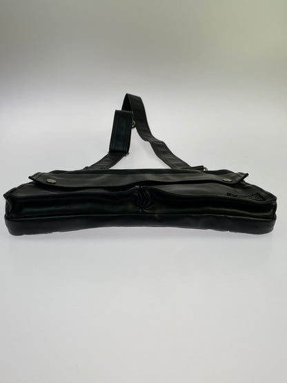 【中古品】【メンズ/レディース】 PORTER ポーター LEATHER BODY BAG レザー ボディバッグ 吉田カバン ウエストバッグ 鞄 188-261025-em-17-min カラー：ブラック 万代Net店