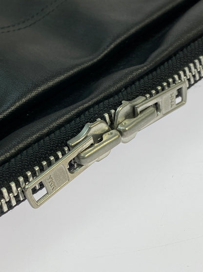 【中古品】【メンズ/レディース】 PORTER ポーター LEATHER BODY BAG レザー ボディバッグ 吉田カバン ウエストバッグ 鞄 188-261025-em-17-min カラー：ブラック 万代Net店