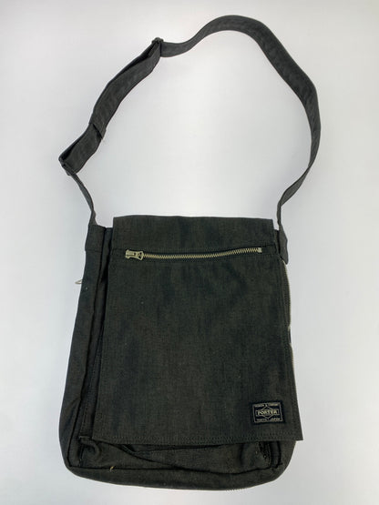 【中古品】【メンズ/レディース】 PORTER ポーター SMOKY BAG 592-07628 スモーキー バッグ 縦型 ショルダーバッグ 吉田カバン コットン 鞄 肩掛け 188-261025-em-18-min カラー：ブラック 万代Net店