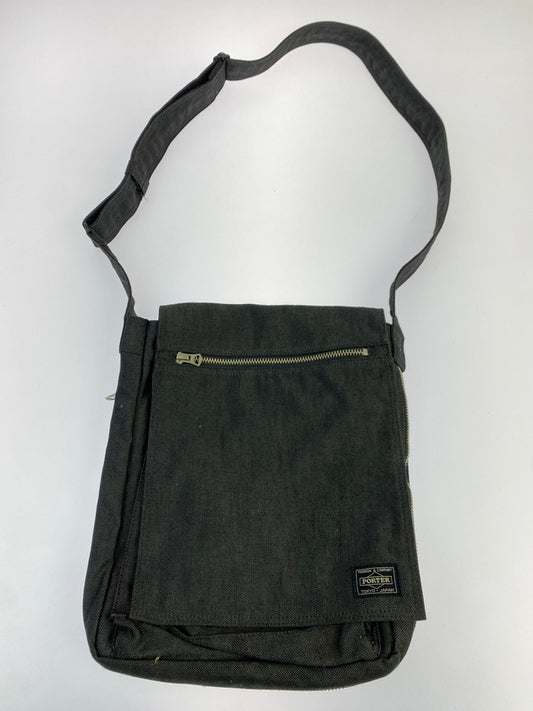 【中古品】【メンズ/レディース】 PORTER ポーター SMOKY BAG 592-07628 スモーキー バッグ 縦型 ショルダーバッグ 吉田カバン コットン 鞄 肩掛け 188-261025-em-18-min カラー：ブラック 万代Net店