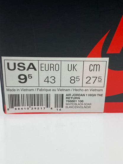 【中古美品】【メンズ】 NIKE ナイキ AIR JORDAN 1 HIGH THE RETURN "WHITE BLACK SOAR" 768861-106 エア ジョーダン 1 ハイ ザ リターン 靴 シューズ 160-261017-KS-24-min サイズ：27.5cm US9.5 カラー：ブルー/ブラック/ホワイト 万代Net店