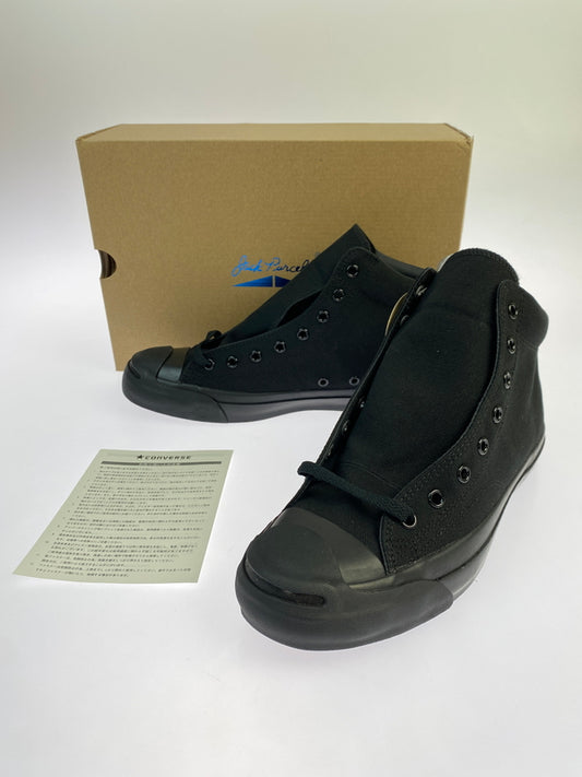 【中古品】【メンズ】 CONVERSE コンバース JACK PURCELL MID 1C833 ジャックパーセル ミッド ブラック コットンキャンバス メンズ ハイカット スニーカー シューズ 靴 162-261018-em-26-min サイズ：27.5cm カラー：ブラック 万代Net店