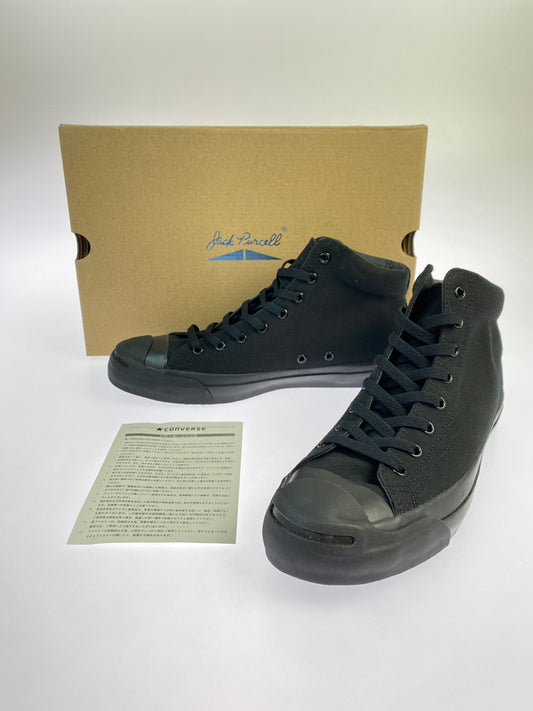 【中古品】【メンズ】 CONVERSE コンバース JACK PURCELL MID 1C833 ジャックパーセル ミッド ブラック コットンキャンバス メンズ ハイカット スニーカー シューズ 靴 162-261018-em-27-min サイズ：28.0cm カラー：ブラック 万代Net店