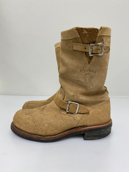 【現状渡し品】【メンズ】 CHIPPEWA チペワ 91071 ENGINEER BOOTS エンジニア ブーツ スエードレザー メンズ 靴 シューズ 164-261022-em-26-min サイズ：9E カラー：ベージュ 万代Net店