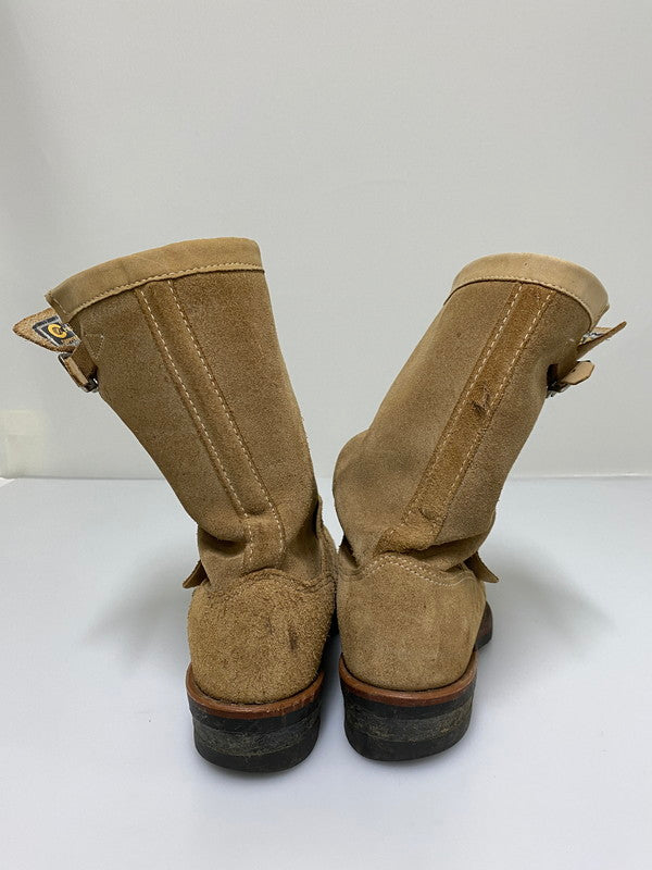 【現状渡し品】【メンズ】 CHIPPEWA チペワ 91071 ENGINEER BOOTS エンジニア ブーツ スエードレザー メンズ 靴 シューズ 164-261022-em-26-min サイズ：9E カラー：ベージュ 万代Net店
