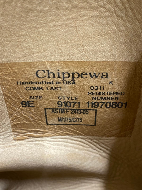 【現状渡し品】【メンズ】 CHIPPEWA チペワ 91071 ENGINEER BOOTS エンジニア ブーツ スエードレザー メンズ 靴 シューズ 164-261022-em-26-min サイズ：9E カラー：ベージュ 万代Net店