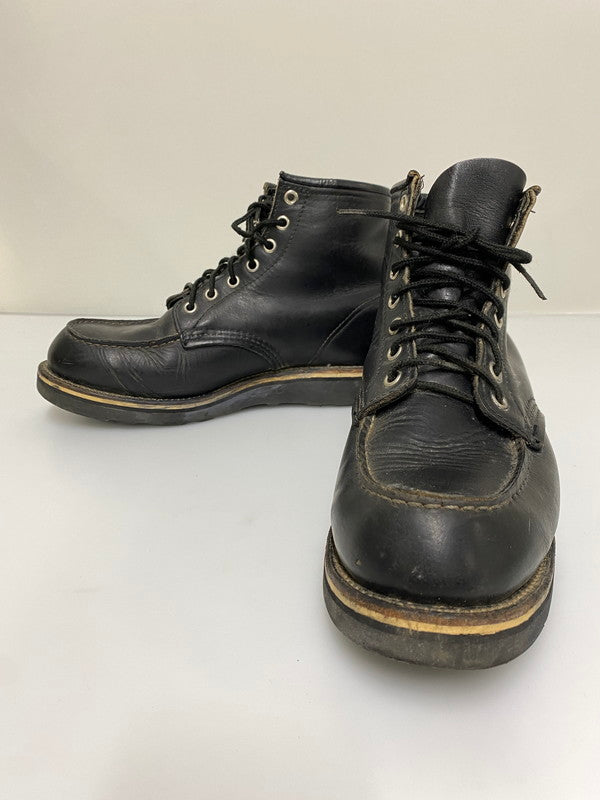 【中古品】【メンズ】 RED WING レッドウィング 刺繍羽 タグ アイリッシュセッター ワークブーツ レザー メンズ シューズ 靴 164-261022-em-25-min サイズ：9 1/2 カラー：ブラック 万代Net店