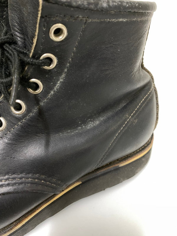 【中古品】【メンズ】 RED WING レッドウィング 刺繍羽 タグ アイリッシュセッター ワークブーツ レザー メンズ シューズ 靴 164-261022-em-25-min サイズ：9 1/2 カラー：ブラック 万代Net店