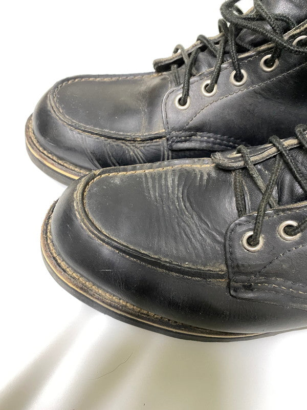 【中古品】【メンズ】 RED WING レッドウィング 刺繍羽 タグ アイリッシュセッター ワークブーツ レザー メンズ シューズ 靴 164-261022-em-25-min サイズ：9 1/2 カラー：ブラック 万代Net店