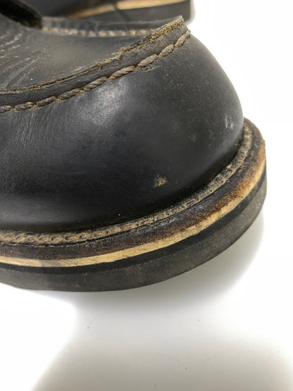 【中古品】【メンズ】 RED WING レッドウィング 刺繍羽 タグ アイリッシュセッター ワークブーツ レザー メンズ シューズ 靴 164-261022-em-25-min サイズ：9 1/2 カラー：ブラック 万代Net店