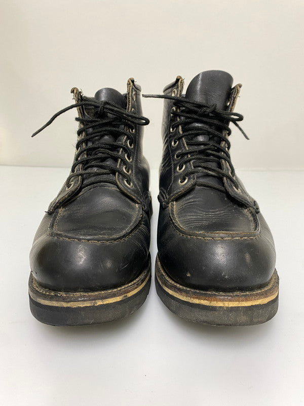 【中古品】【メンズ】 RED WING レッドウィング 刺繍羽 タグ アイリッシュセッター ワークブーツ レザー メンズ シューズ 靴 164-261022-em-25-min サイズ：9 1/2 カラー：ブラック 万代Net店