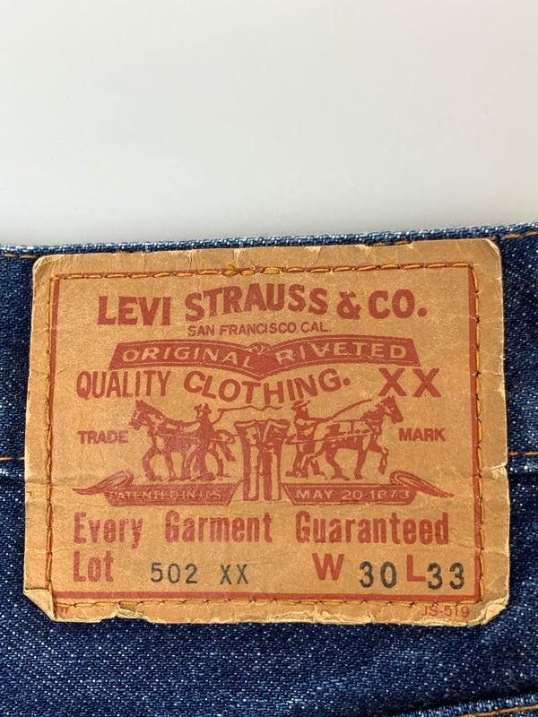 【中古品】【メンズ】 LEVI'S リーバイス 90年1月製造 502XX DENIM PANTS デニムパンツ メンズ ボトムス ジーンズ ジーパン ヴィンテージ 157-261022-em-13-min サイズ：W30L33 カラー：インディゴブルー 万代Net店