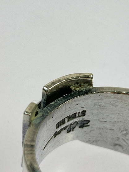 【中古品】【メンズ】 NAVAJO ナバホ族 BO REEVES作 ボー リーブス氏 STERLING STAMP WORK RING スターリング スタンプワーク リング 指輪 191-261021-jt-14-min カラー：シルバー 19号 万代Net店