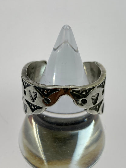 【中古品】【メンズ】 NAVAJO ナバホ族 BO REEVES作 ボー リーブス氏 STERLING STAMP WORK RING スターリング スタンプワーク リング 指輪 191-261021-jt-14-min カラー：シルバー 19号 万代Net店