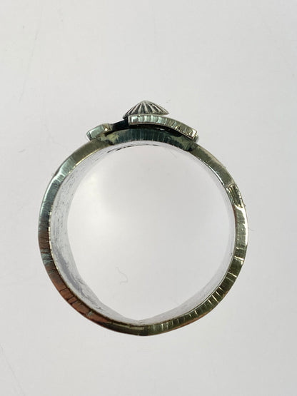 【中古品】【メンズ】 NAVAJO ナバホ族 BO REEVES作 ボー リーブス氏 STERLING STAMP WORK RING スターリング スタンプワーク リング 指輪 191-261021-jt-14-min カラー：シルバー 19号 万代Net店