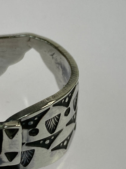 【中古品】【メンズ】 NAVAJO ナバホ族 BO REEVES作 ボー リーブス氏 STERLING STAMP WORK RING スターリング スタンプワーク リング 指輪 191-261021-jt-14-min カラー：シルバー 19号 万代Net店