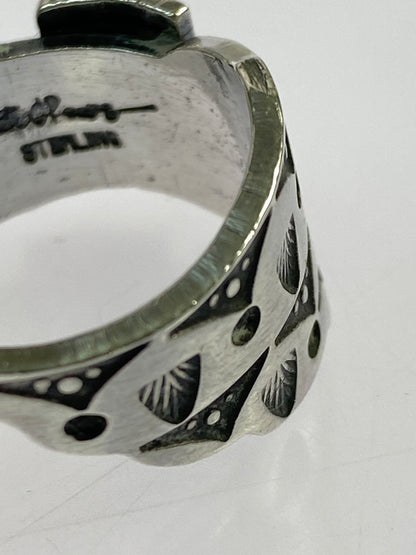【中古品】【メンズ】 NAVAJO ナバホ族 BO REEVES作 ボー リーブス氏 STERLING STAMP WORK RING スターリング スタンプワーク リング 指輪 191-261021-jt-14-min カラー：シルバー 19号 万代Net店