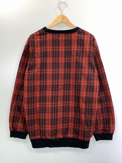 【中古品】【メンズ】 KUON クオン PULL-OVER SHIRT 2002-SH0107 プルオーバー シャツ メンズ トップス 長袖シャツ 刺し子織り スウェットライク 140-261022-em-23-min サイズ：L カラー：レッド系 万代Net店