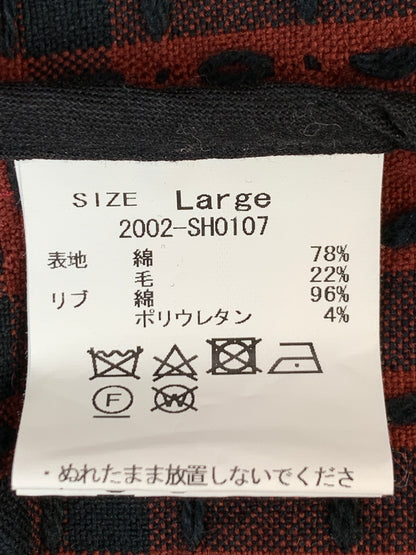 【中古品】【メンズ】 KUON クオン PULL-OVER SHIRT 2002-SH0107 プルオーバー シャツ メンズ トップス 長袖シャツ 刺し子織り スウェットライク 140-261022-em-23-min サイズ：L カラー：レッド系 万代Net店