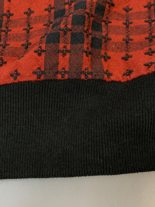 【中古品】【メンズ】 KUON クオン PULL-OVER SHIRT 2002-SH0107 プルオーバー シャツ メンズ トップス 長袖シャツ 刺し子織り スウェットライク 140-261022-em-23-min サイズ：L カラー：レッド系 万代Net店
