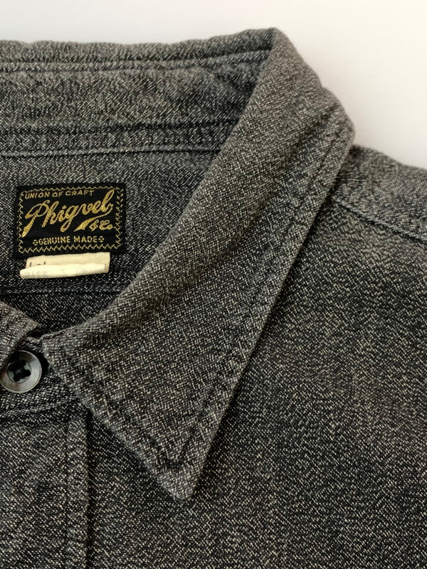 【中古品】【メンズ】 PHIGVEL フィグベル WORK SHIRT PMQ-LS09 ワークシャツ メンズ 長袖シャツ トップス 145-261020-em-74-min サイズ：15 （2） カラー：グレー 万代Net店