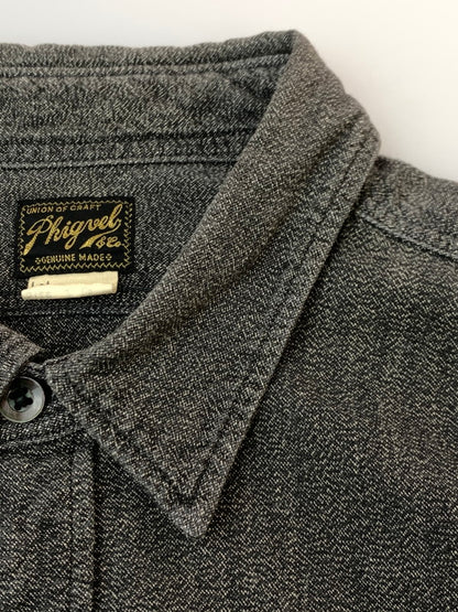 【中古品】【メンズ】 PHIGVEL フィグベル WORK SHIRT PMQ-LS09 ワークシャツ メンズ 長袖シャツ トップス 145-261020-em-74-min サイズ：15 （2） カラー：グレー 万代Net店